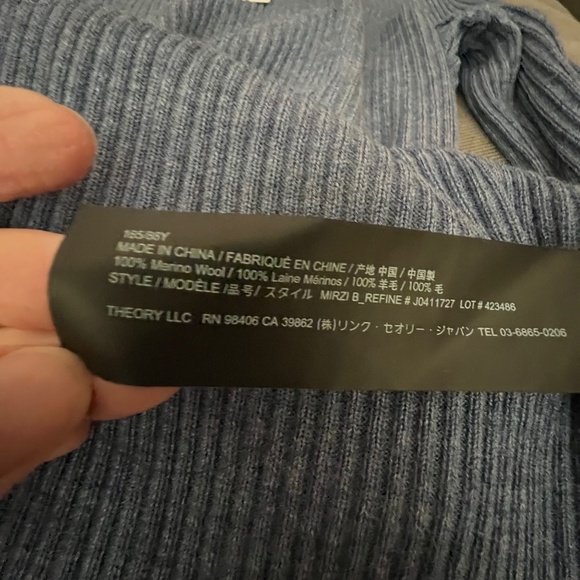 Theory Wool Crew Sweater, Medium, Chambray Blue -NWT - Picture 5 of 8